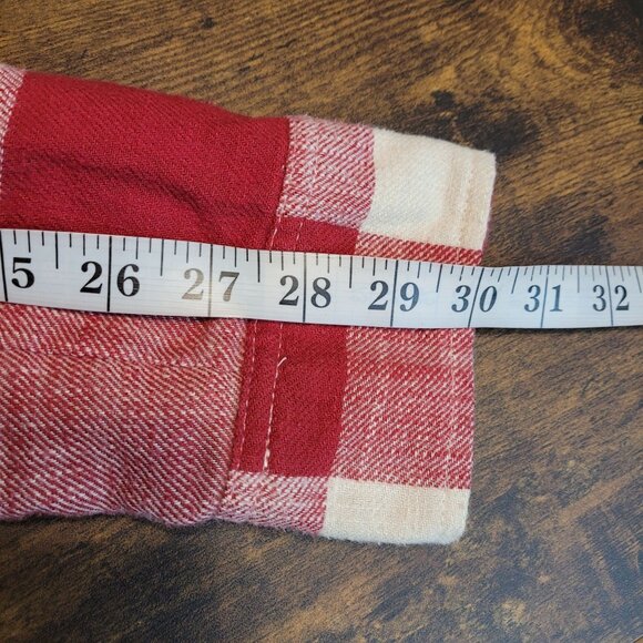 American Eagle Buffalo Plaid Hoodie M Hi Low Hem Pocket Front Gorpcore - Picture 9 of 9